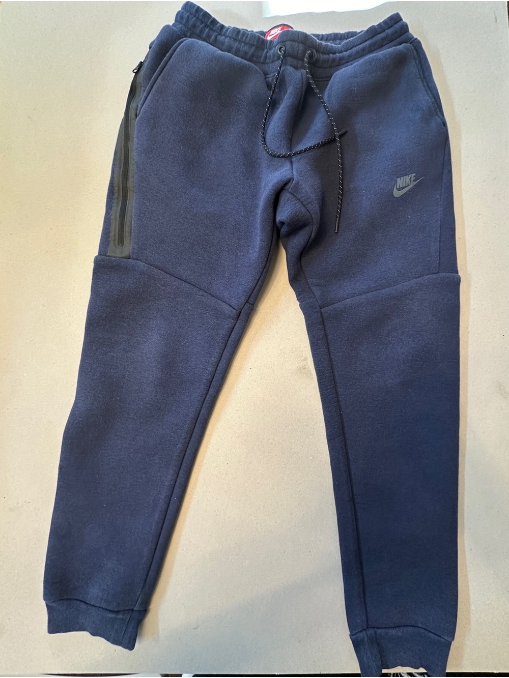 Nike Navy Blue Men's Fleece Joggers with Zip Pocket